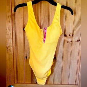 Vibrant yellow one piece bikini